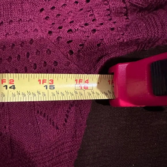 AEO American Eagle Outfitters 3/4 Sleeve, Burgundy, Knitted Dress Sz. L - Picture 11 of 14